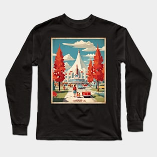 Winnipeg Vintage Retro Travel Tourism Long Sleeve T-Shirt